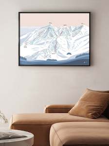 DEER VALLEY, UTAH. Modern Mountain Trail Map Wall Art
