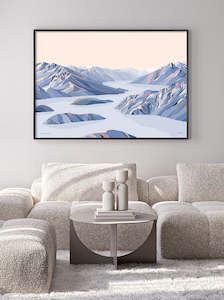 Roy's Peak View, Lake Wānaka, New Zealand Modern Mountain Art Print
