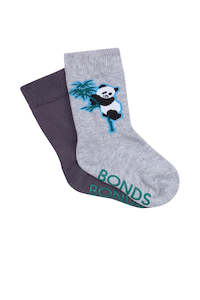 Socks: 2 Pack Stay On Grip Sole Socks