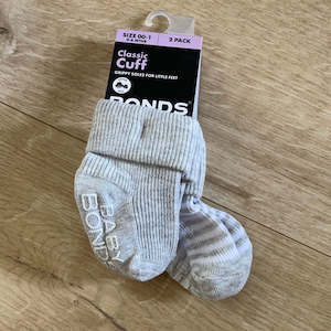 Socks: 2 Pack Grip Sole Classic Cuff Grey Socks