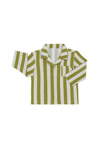 Green Flannelette Long Sleeve PJ Top CLEARANCE