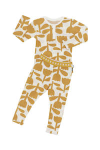 Big Tulip Top Long Sleeve Waffle PJ Set