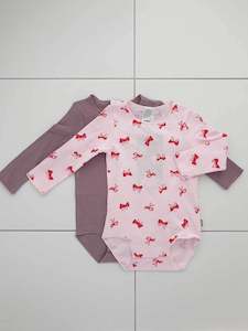 Wonderbodies: Bows 2 Pack Long Sleeve Wonderbodies Bodysuit CLEARANCE