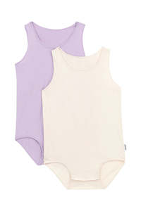 Wonderbodies: Organic Wonderbodies 2 Pack Singlet Set Polly Purple CLEARANCE