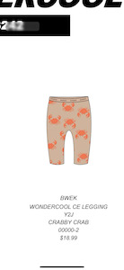 Romper Wondercool: Crabby Crab Wondercool Leggings CLEARANCE