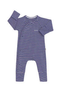Wide Needle Rib Coverall Blue/Lilac