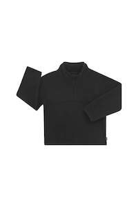 Black Teddy Fleece 1/2 Zip Pullover