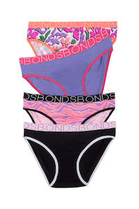 Seasonal Basic 4 Pack Girls Briefs