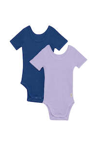 Lilac Navy Organic Bodysuit Set CLEARANCE