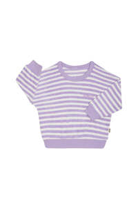 Lilac Stripe Terry Towelling Pullover