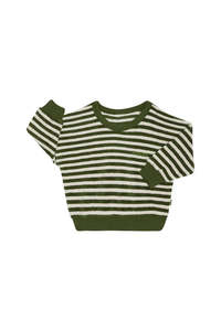 Legging: Breton Stripe Terry Towelling Pullover