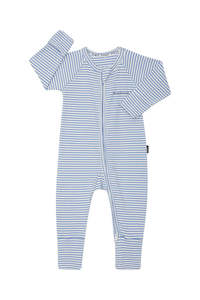 Newborn: Newbies Blue Wide Needle Rib Zippy