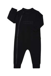 Black Tech Sweats Zip Wondersuit