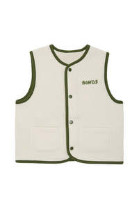 Teddy Fleece Vest White Stone