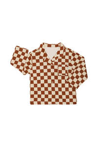 Cheeky Checks Long Sleeve PJ Top