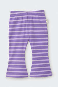 Legging: Violet Rules Stripe Wide Rib Needle Flare CLEARANCE