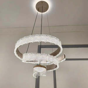 Lighting 1: Milky Coffee Painted Aluminum & Acrylic LED Ceiling Light 500mm