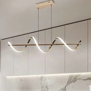 Lighting 1: Parisian Gold Linear Pendant Light 26W LED 4000K Cool White