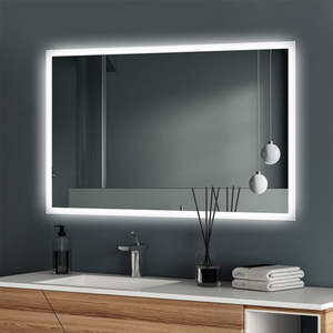 Bathroom Lighting: BREEZE White Frame 3 Light Color 1500*700 Led Mirror Light Anti-Fog IP44