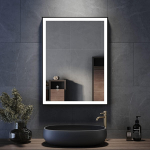 Bathroom Lighting: GRACE Black Frame 600*700 LED Mirror Light Anti-Fog IP44