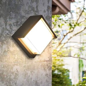 CUMON 12W Square Black LED Outdoor Light - 160x160mm, IP54, 3000K