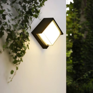 Outdoor Lighting: CUMON 6W Black LED Outdoor Light - 110x110mm, IP54, 3000K