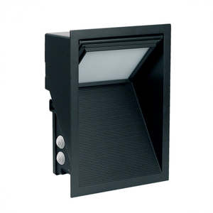Outdoor Lighting: SU-GC5022 Compatta Recessed Outdoor Wall Light SI/BL