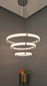 3 Rings Small Hanging  Halo Chandelier Modern Ceiling Pendent Light