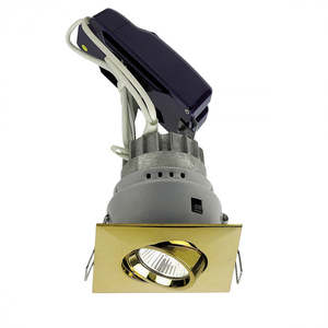 Recessed Down Lights: SU-SVE90S MR16 Square Fire Rated 30min Adjustable Downlight GD/SC/WH