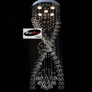 DESTINY Entryway Crystal Raindrop 2.2m Chandelier