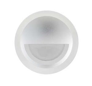 MORTA WHITE FRAME ROUND MODERN LED TRI-COLOURS RECESSED STEP LIGHT NON-SENSOR
