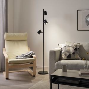 TRION Black Metal Floor Lamp – E14 × 3, 25W Max