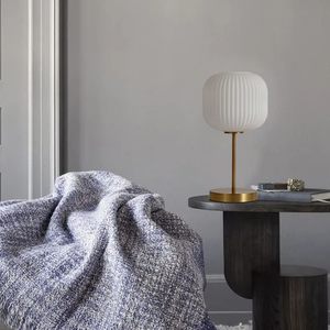 Lamp: NACRE Modern Metal & Glass Table Lamp – E27, 25W Max