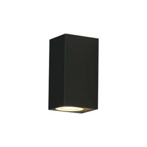 Modern Black Die-Cast Aluminum Wall Light with 2x GU10 LED – IP44, 3000K