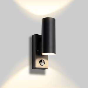 LED Wall Light with PIR Sensor – 8W, 3000K Warm White, Stainless Steel & PC, IP44