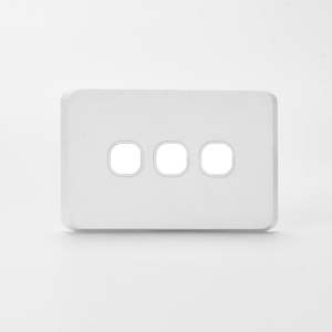 Switch Gear: iLuxlite 3 Gang Switch Grid Panel Only  - Less Mechanism - White