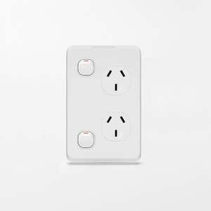 Switch Gear: iLuxlite  Double Power Point - 10A - Vertical - White