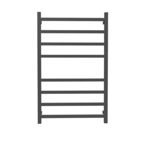 HTR Heated towel rail, Black, 8 Square bars 600Wx1000Hx120D 80W