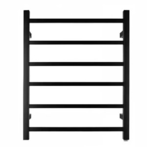 HTR Heated towel rail, Black, 6 Square bars 400Wx800Hx120D 60W