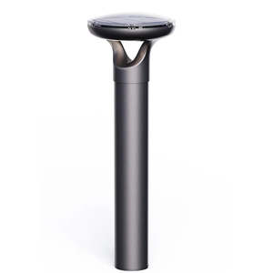 Solar LED Bollard Light 1.5W 3000K Microwave Sensor IP65 Black