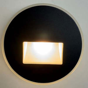 Lighting 1: Circular LED Step Light Wide Angle Aperture Black