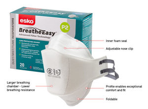Dust Masks: Breathe Easy P2 Flat Fold Mask (DRP2F)