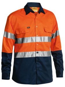 Bisley Hi Vis Taped Long Sleeve Drill Shirt (BT6456)