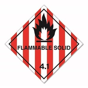 Safety Signs: Dangerous Goods Label Class 4.1 Flammable Solid