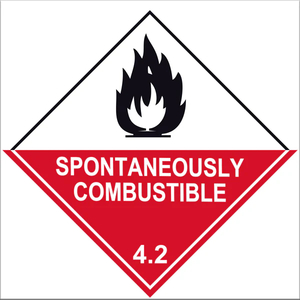 Safety Signs: Dangerous Goods Label Class 4.2 Spontaneously Combustible