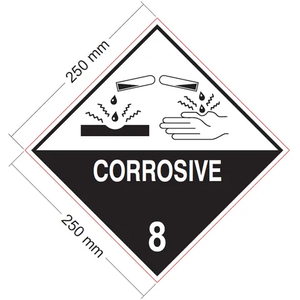 Dangerous Goods Label Class 8 Corrosive