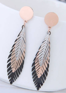 Stainless Steel Foliage Earrings