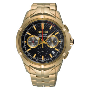 Cotura: SSB438P SEIKO Coutura Gold Tone Chronograph Watch