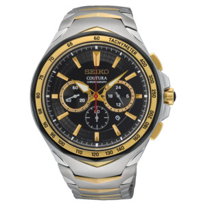 Cotura: Seiko Coutura Quartz Chronograph Black Dial SRWZ26