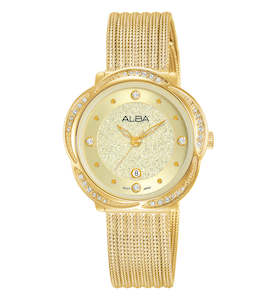 Alba: ALBA AH7X10X1 Fashion Dress Analogue Gold Stainless Steel